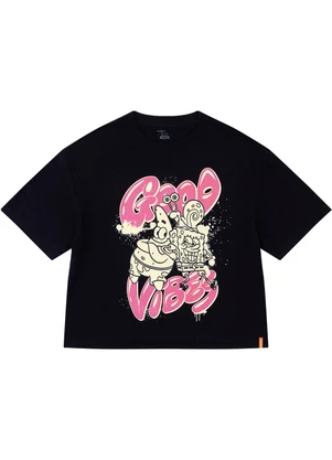 Malwee - Camiseta Box Feminina Bob Esponja® Preto - MALWEE