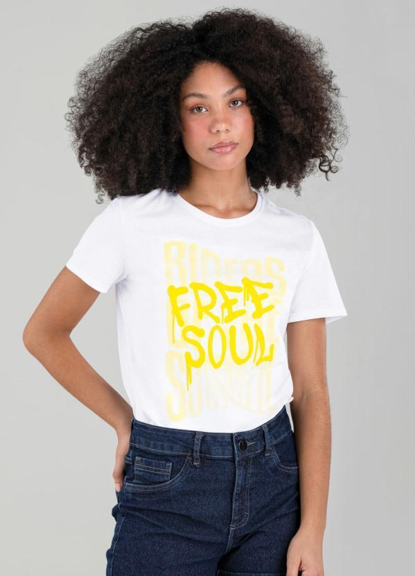 Enfim - Camiseta Branca Free Soul Feminina