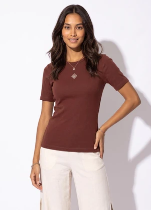 Colcci Jeans - Camiseta Canelada Cj Marrom - COLCCI JEANS