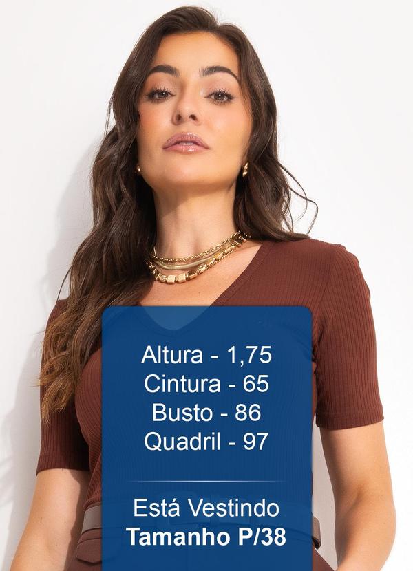 Colcci - Camiseta Canelada Marrom 5