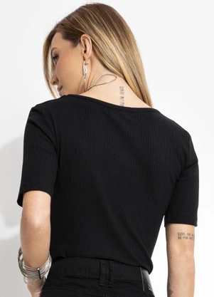 Colcci - Camiseta Canelada Preto - COLCCI