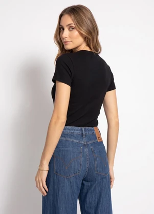 Colcci - Camiseta Canelada Preto - COLCCI