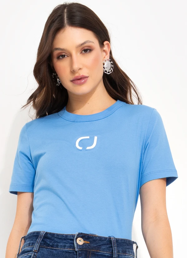 Colcci Amarracao Camisa Jeans Feminina Colcci Camiseta Cj Azul Colcci