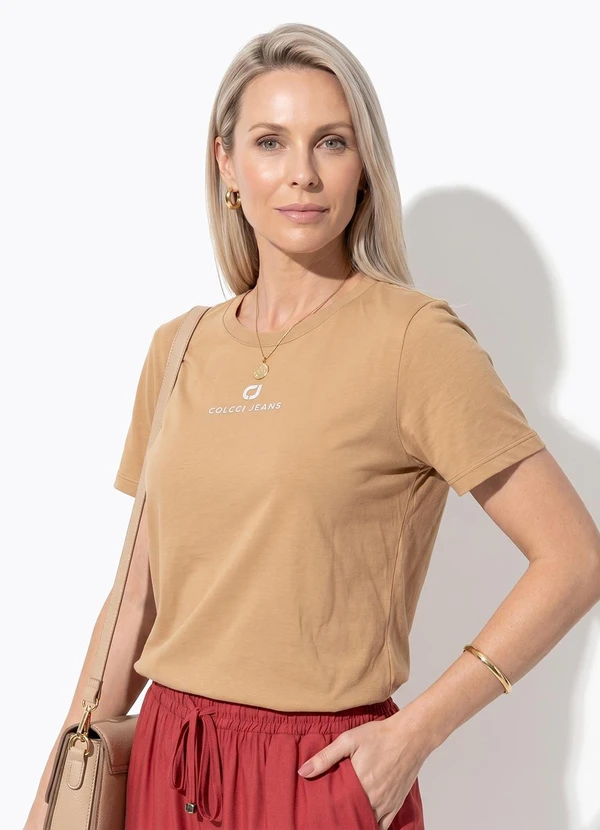 Colcci Jeans - Camiseta Cj Bege
