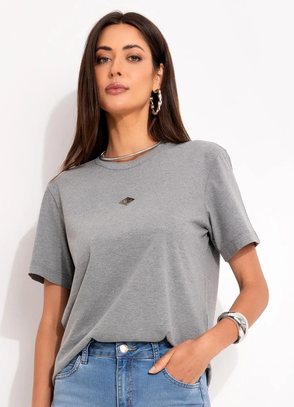 Colcci Jeans - Camiseta Cj Cinza