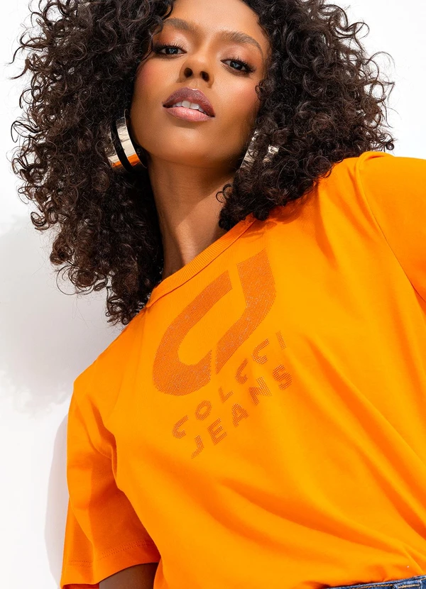 Colcci Jeans - Camiseta Cj Laranja 4