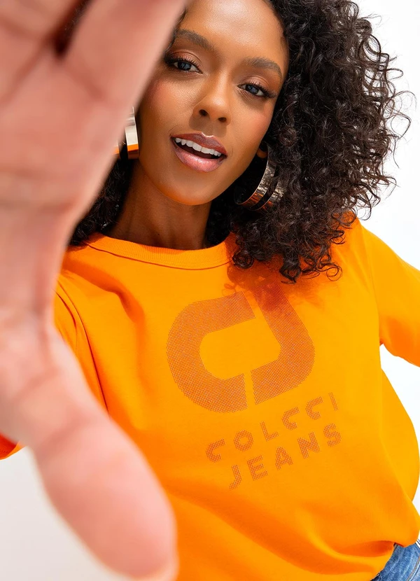 Colcci Jeans - Camiseta Cj Laranja 7