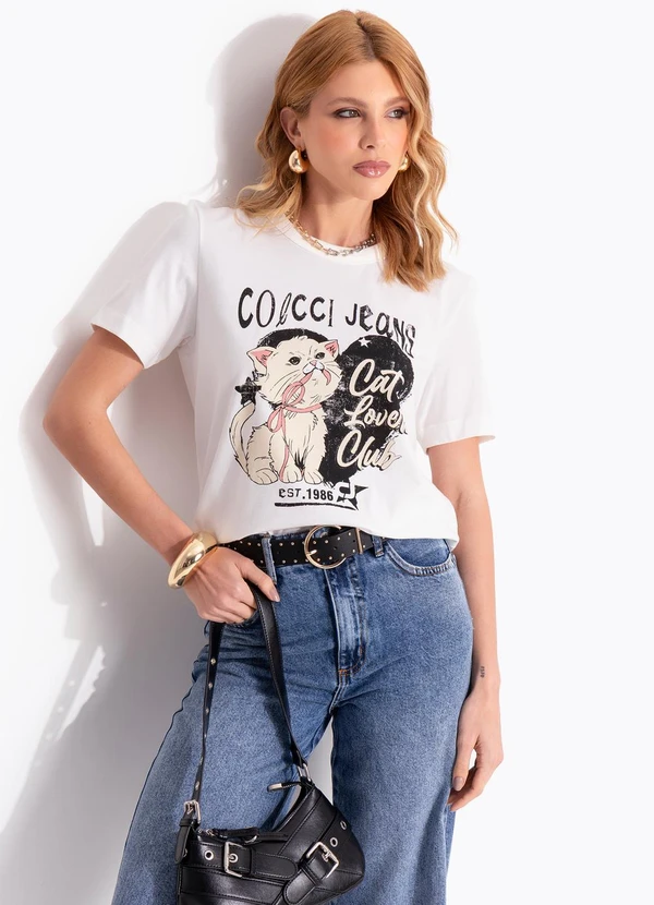 Colcci Jeans - Camiseta Cj Off White
