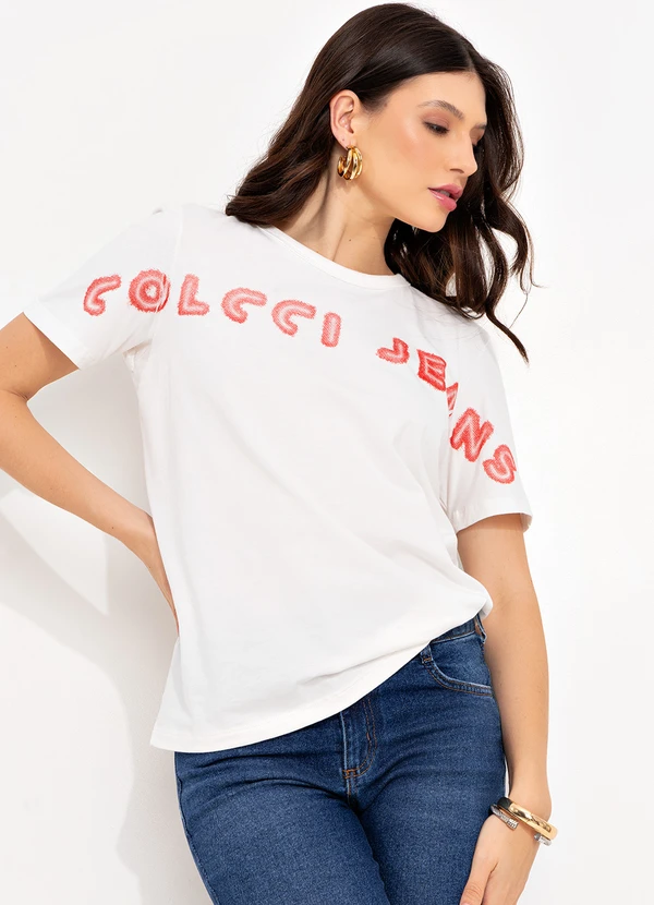 Colcci Jeans - Camiseta Cj Off White 7