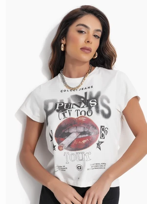 Colcci Jeans - Camiseta Cj Off White - COLCCI JEANS