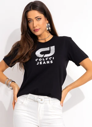 Colcci Jeans - Camiseta Cj Preto - COLCCI JEANS