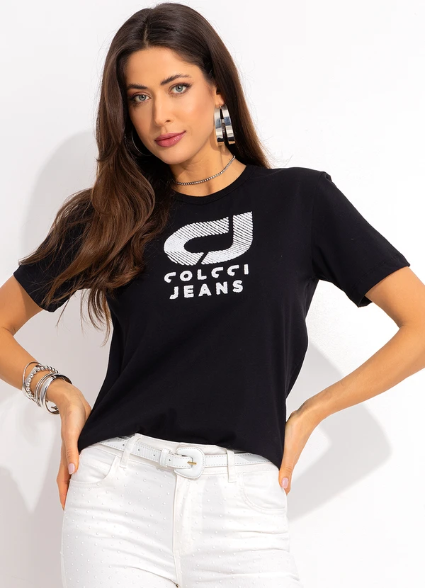 Colcci Jeans - Camiseta Cj Preto