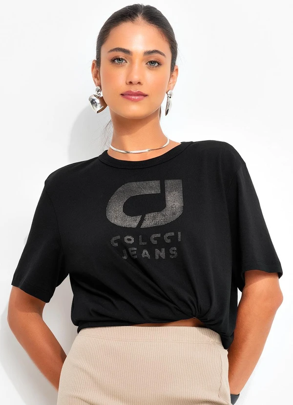 Colcci Jeans - Camiseta Cj Preto