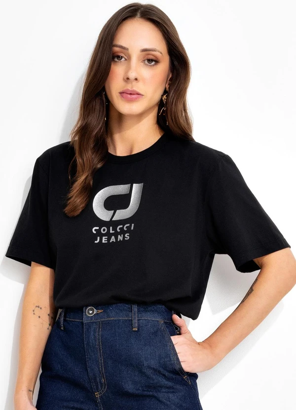 Colcci Jeans - Camiseta Cj Preto