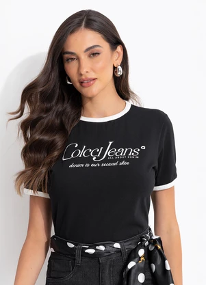 Colcci Jeans - Camiseta Cj Preto - COLCCI JEANS
