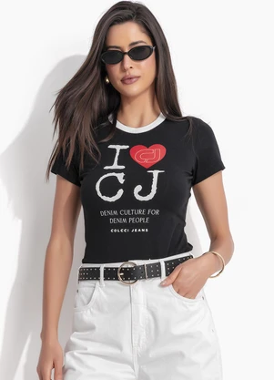 Colcci Jeans - Camiseta Cj Preto - COLCCI JEANS