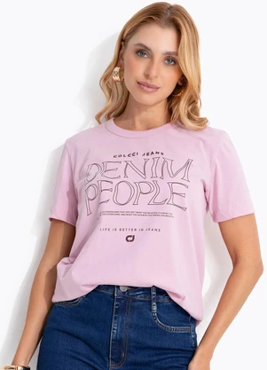 Colcci Jeans - Camiseta Cj Rosa - COLCCI JEANS