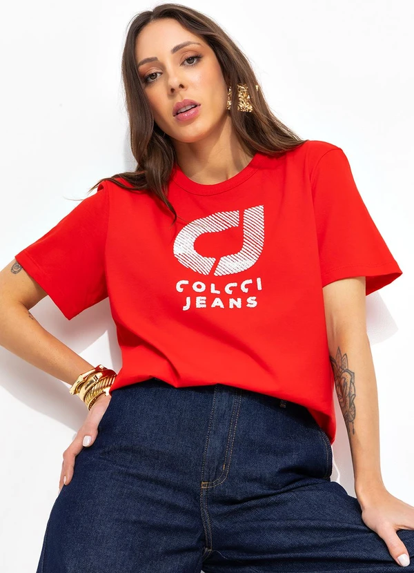 Colcci Jeans - Camiseta Cj Vermelho