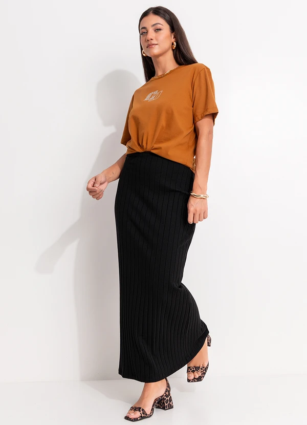 Colcci - Camiseta com Aplicação Marrom 3