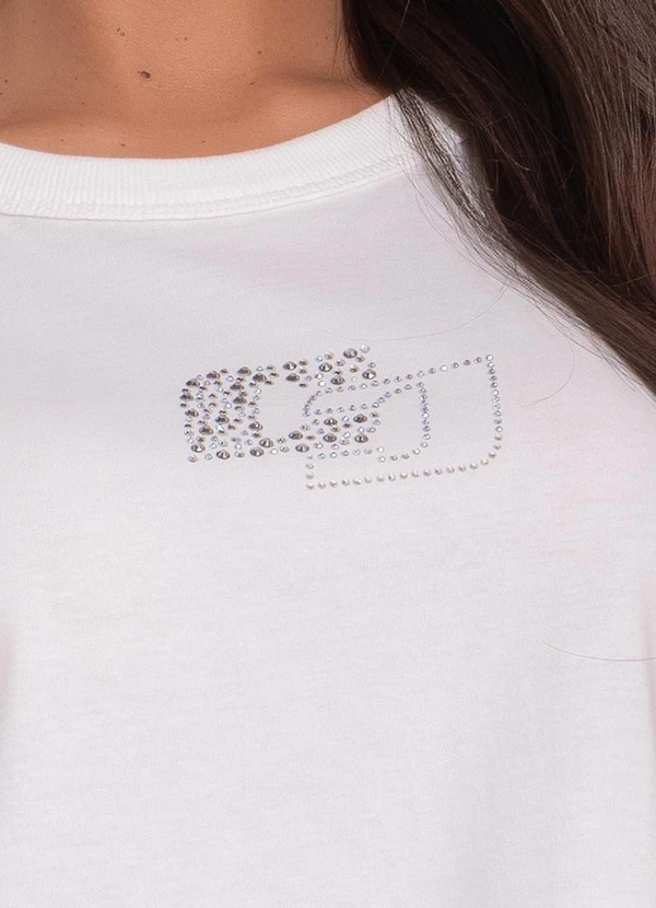 Colcci - Camiseta com Aplicação Off White 7