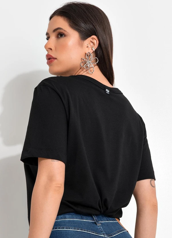 Colcci - Camiseta com Aplicação Preto 2