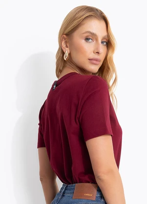 Colcci - Camiseta com Aplicação Vermelho - COLCCI