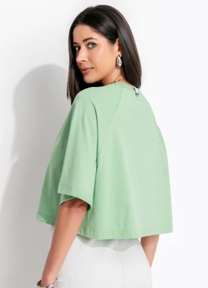 Colcci - Camiseta Cropped Verde - COLCCI