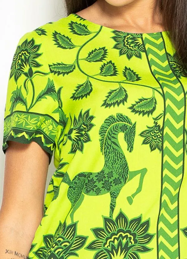 Colcci - Camiseta de Viscose Estampada Verde 6