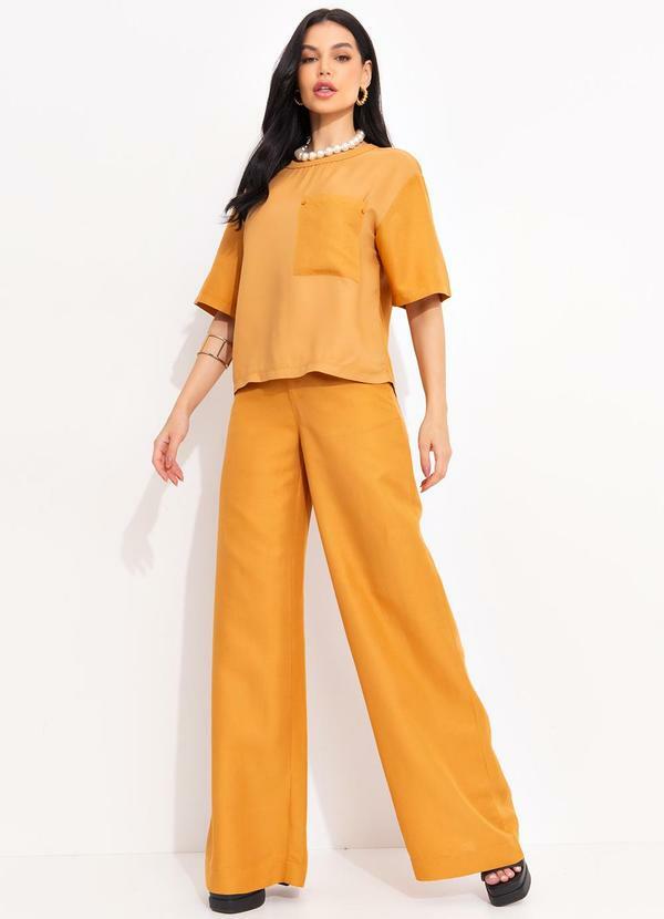 Forum - Camiseta Detalhe Linho Bege 2