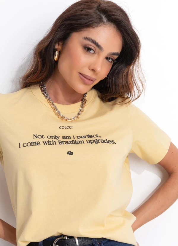 Colcci - Camiseta em Algodão Amarelo
