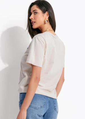 Colcci Jeans - Camiseta em Algodão Cj Bege - COLCCI JEANS
