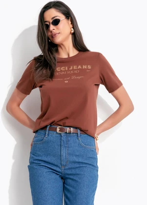 Colcci Jeans - Camiseta em Algodão Cj Marrom - COLCCI JEANS