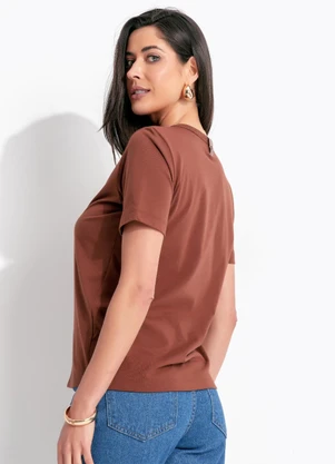 Colcci Jeans - Camiseta em Algodão Cj Marrom - COLCCI JEANS
