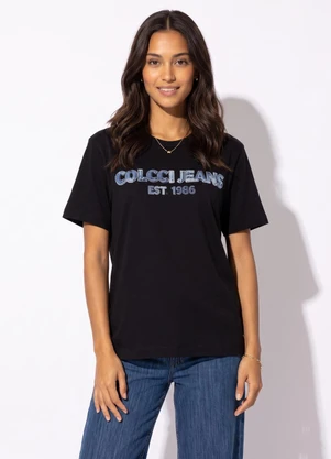 Colcci Jeans - Camiseta em Algodão Cj Preto - COLCCI JEANS