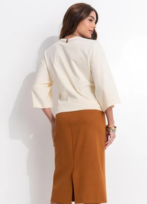 Colcci - Camiseta em Algodão Estampada Bege - COLCCI