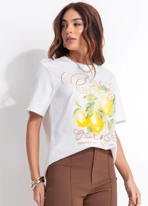 Colcci - Camiseta em Algodão Estampada Off White - COLCCI
