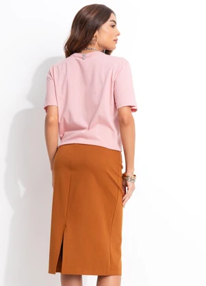 Colcci - Camiseta em Algodão Estampada Rosa - COLCCI