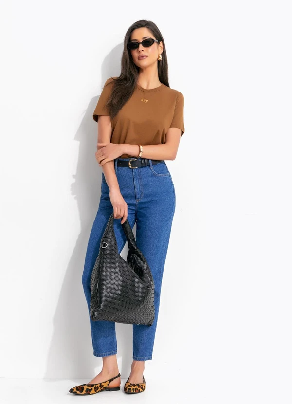Colcci - Camiseta em Algodão Marrom