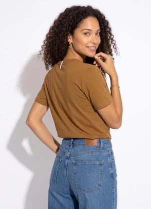 Colcci - Camiseta em Algodão Marrom - COLCCI