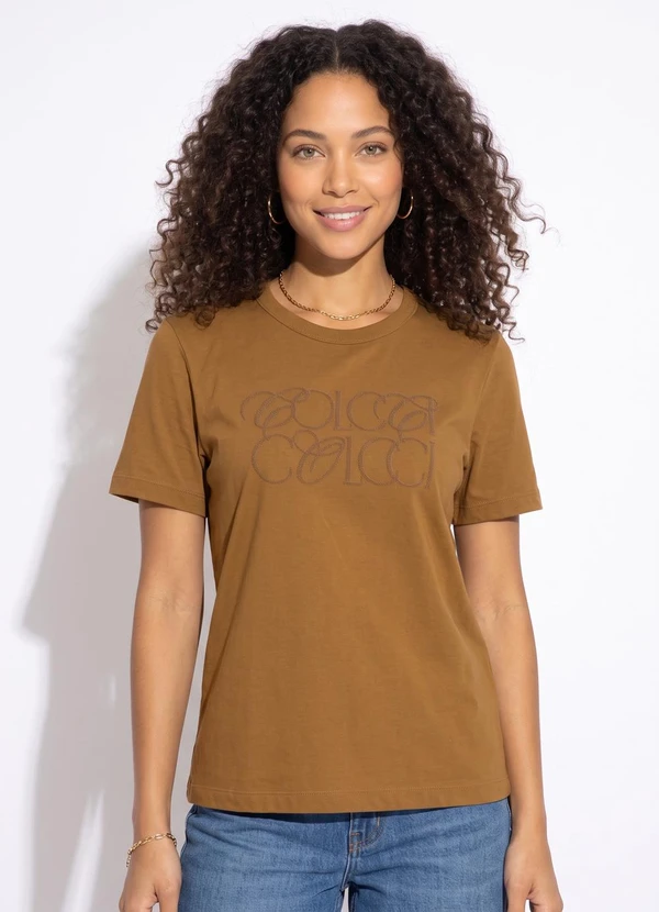 Colcci - Camiseta em Algodão Marrom