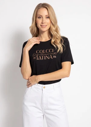 Colcci - Camiseta em Algodão Preto - COLCCI