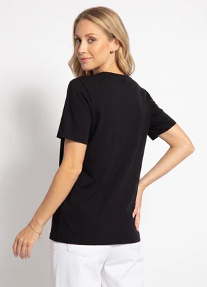 Colcci - Camiseta em Algodão Preto - COLCCI
