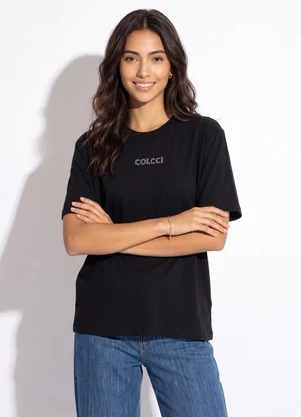 Colcci - Camiseta em Algodão Preto - COLCCI