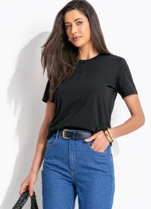 Colcci - Camiseta em Algodão  Preto - COLCCI