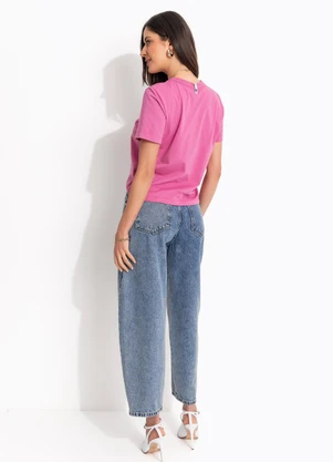 Colcci - Camiseta em Algodão Rosa - COLCCI