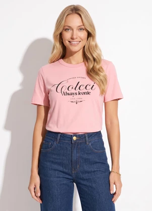 Colcci - Camiseta em Algodão Rosa - COLCCI