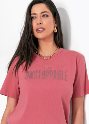 Colcci - Camiseta em Algodão Rosa - COLCCI