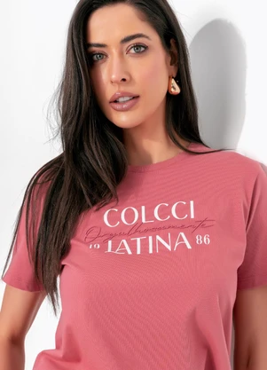 Colcci - Camiseta em Algodão Rosa - COLCCI