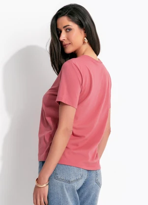 Colcci - Camiseta em Algodão Rosa - COLCCI
