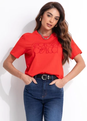 Colcci - Camiseta em Algodão Vermelho - COLCCI